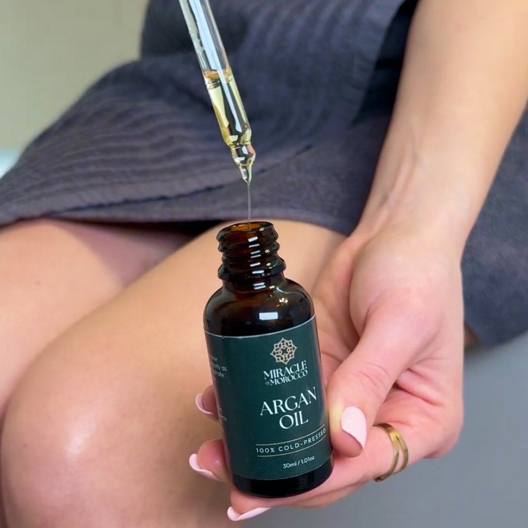 100% Pure Argan Oil + Exfoliating Glove Bundle